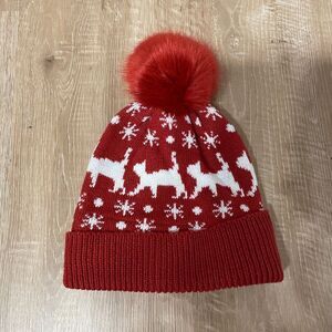 Vera Bradley Pom Pom Beanie Knit Cap - Holiday Cats - Red